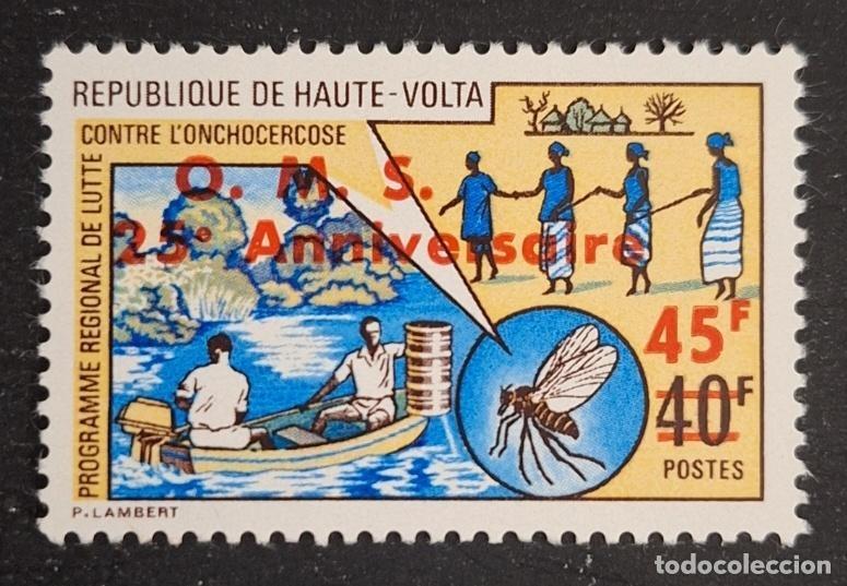 Briefmarken: Alto Volta 1973 Mi. 426 sobrecargado OMS 25 aniversario oncocercosis