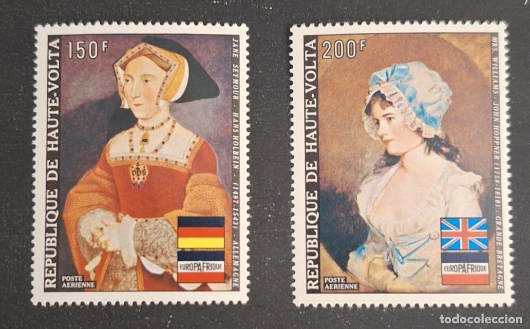 Sellos: Alto Volta 1973 Mi. 437-438 Europafrica Holbein Hoppner pintura retratos