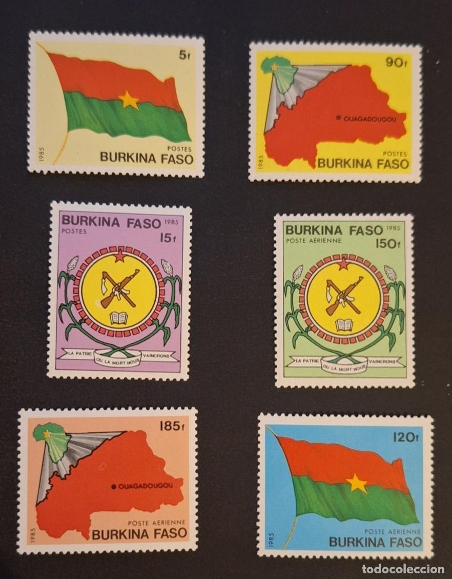 Sellos: Burkina Faso 1985 Mi. 982-987 bandera escudo mapa Uagadug&uacute;