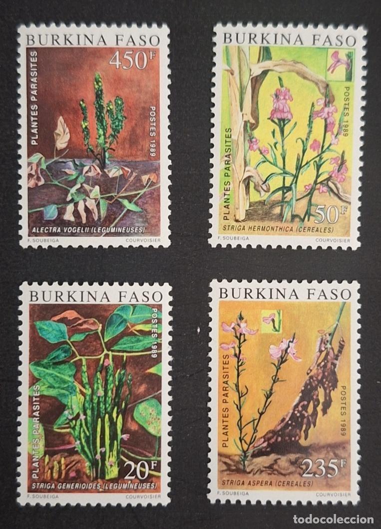 Sellos: Burkina Faso 1989 Mi. 1210-1213 plantas par&aacute;sitas Striga Alectra flora