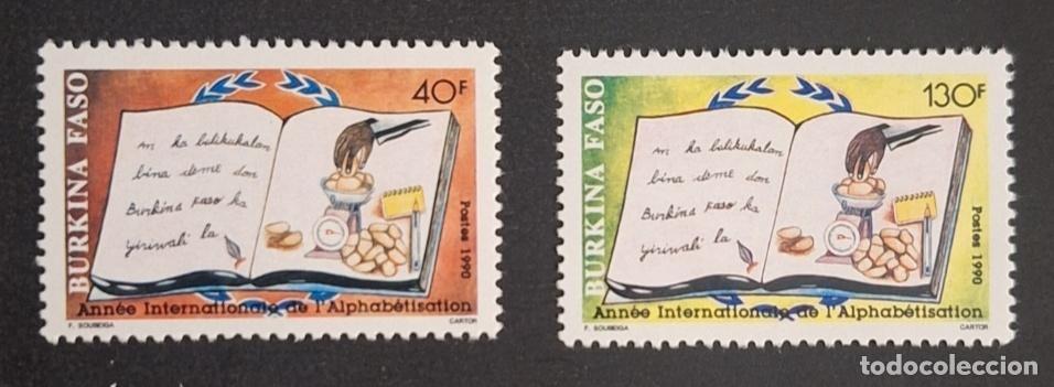 Sellos: Burkina Faso 1990 Mi. 1229-1230 A&ntilde;o Internacional de la Alfabetizaci&oacute;n