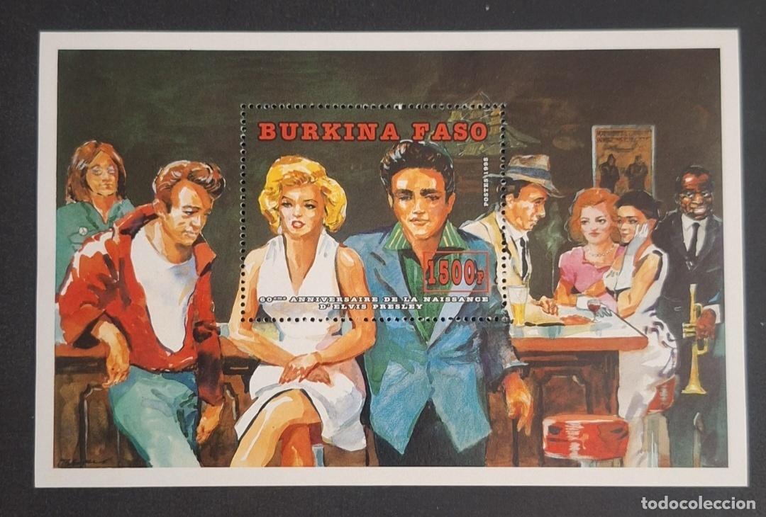 Selos: Burkina Faso 1995 Mi. Bl. 144 Elvis Presley Marilyn Monroe James Dean
