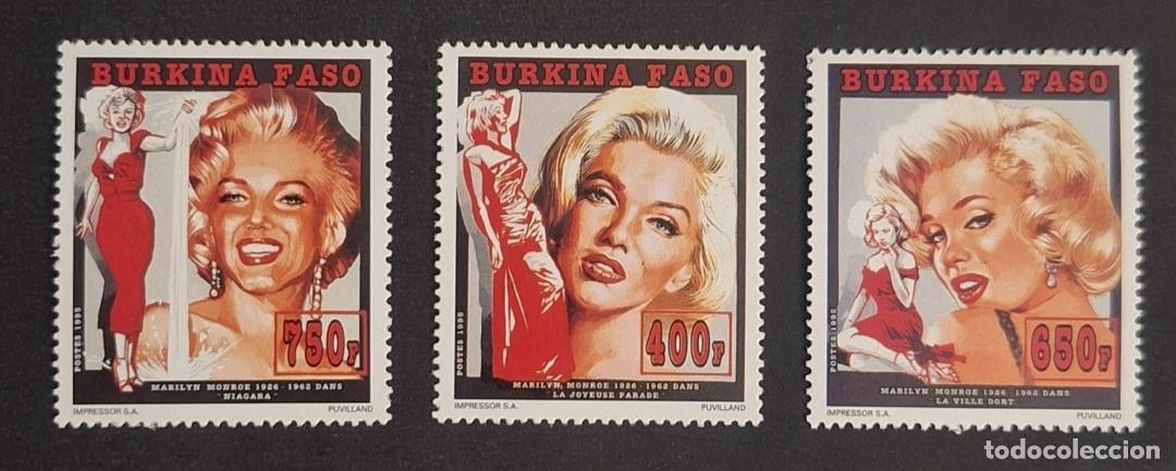 Selos: Burkina Faso 1995 Mi. 1350-1352 Marilyn Monroe cine Ni&aacute;gara
