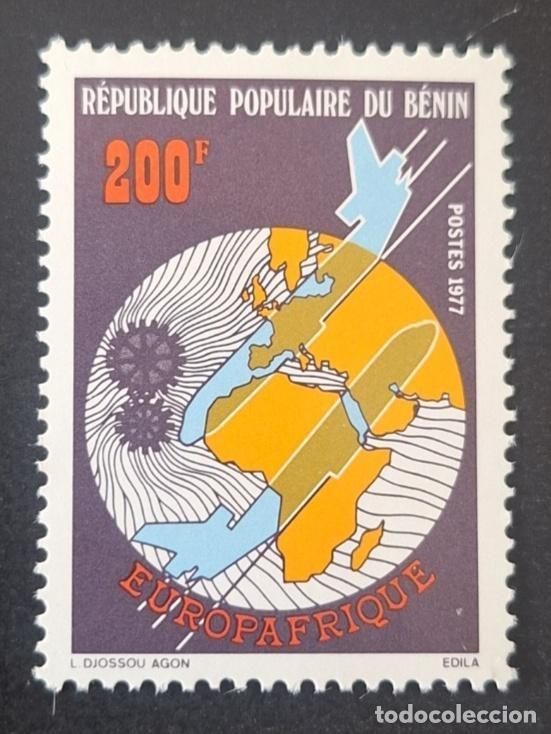 Stamps: Ben&iacute;n 1977 Mi. 87 Europafrica globo cooperaci&oacute;n Europa &Aacute;frica
