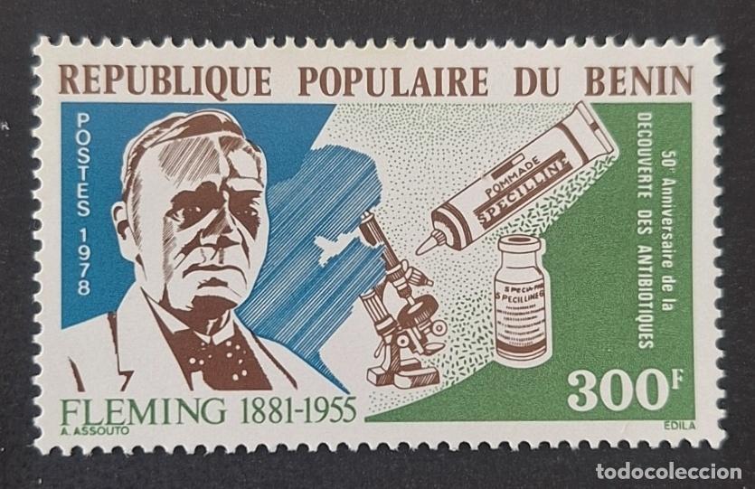 Sellos: Ben&iacute;n 1978 Mi. 127 Fleming penicilina antibi&oacute;ticos microscopio medicina