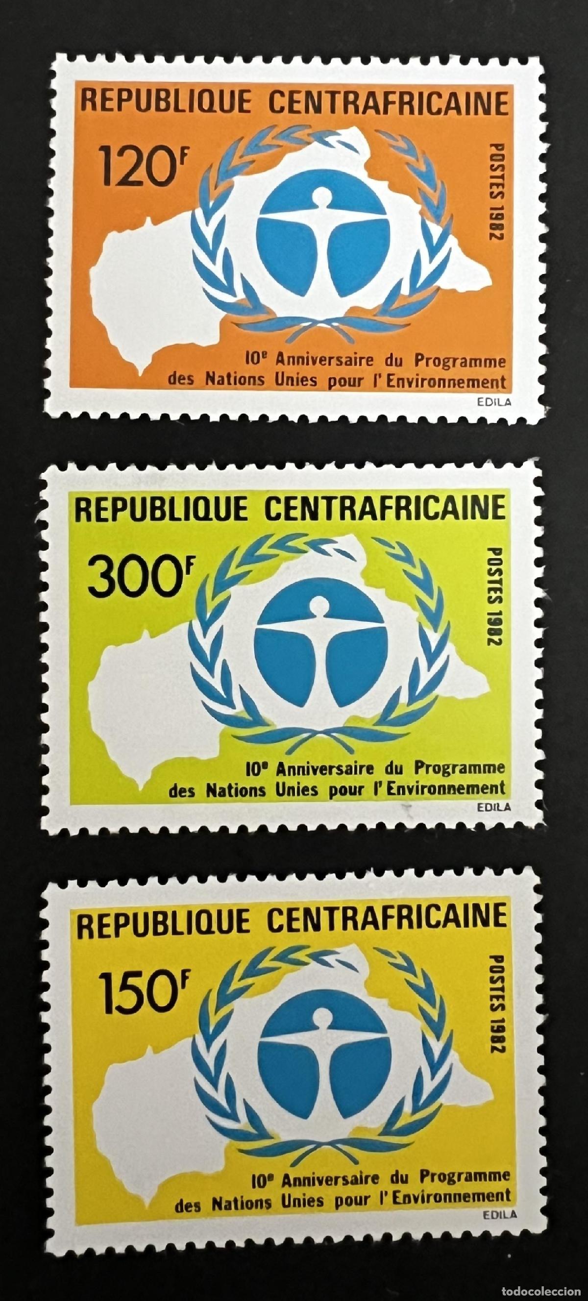 Sellos: Centro&aacute;frica 1982 Mi. 896-898 Programa Naciones Unidas Medio Ambiente