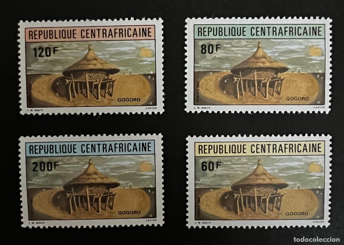 Sellos: Centro&aacute;frica 1982 Mi. 899-902 Gogoro caba&ntilde;a tradicional arquitectura