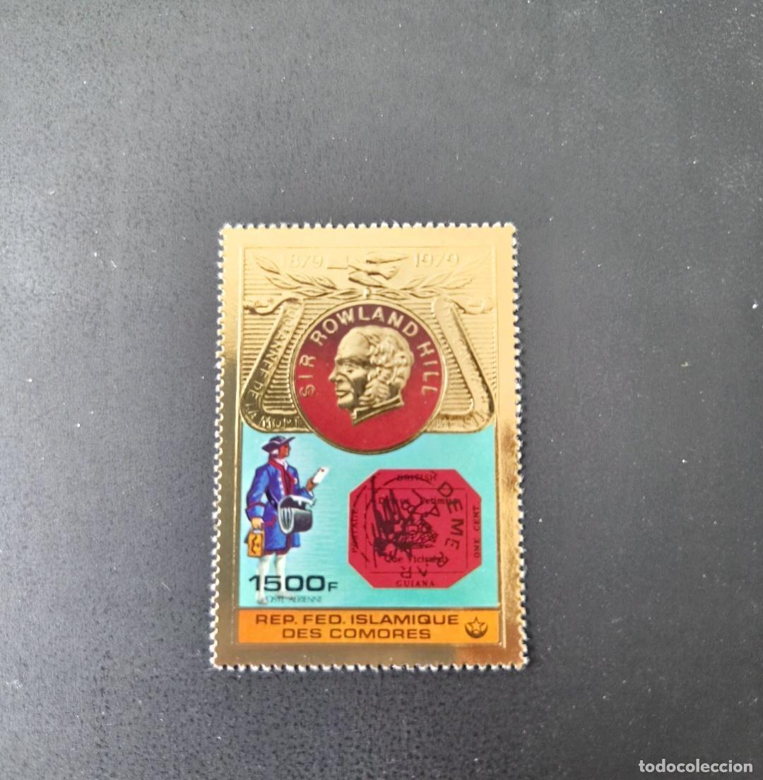 Briefmarken: Comoras 1979 Mi. 501 Sir Rowland Hill hoja oro cartero