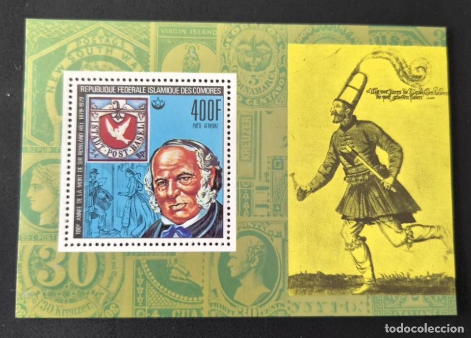 Briefmarken: Comoras 1978 Mi. Bl. 197 Sir Rowland Hill Paloma de Basilea correo