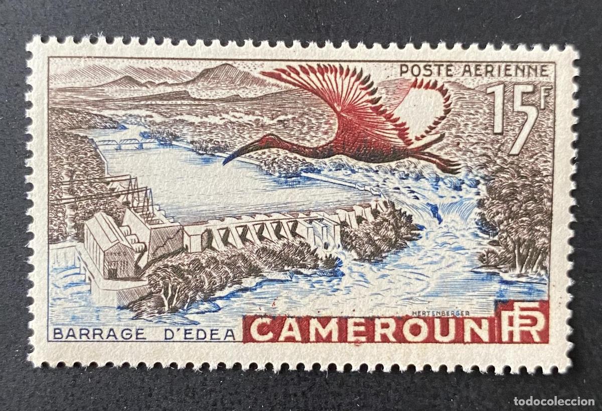 Briefmarken: Camer&uacute;n 1953 Mi. 303 correo a&eacute;reo presa Edea p&aacute;jaro nuevo