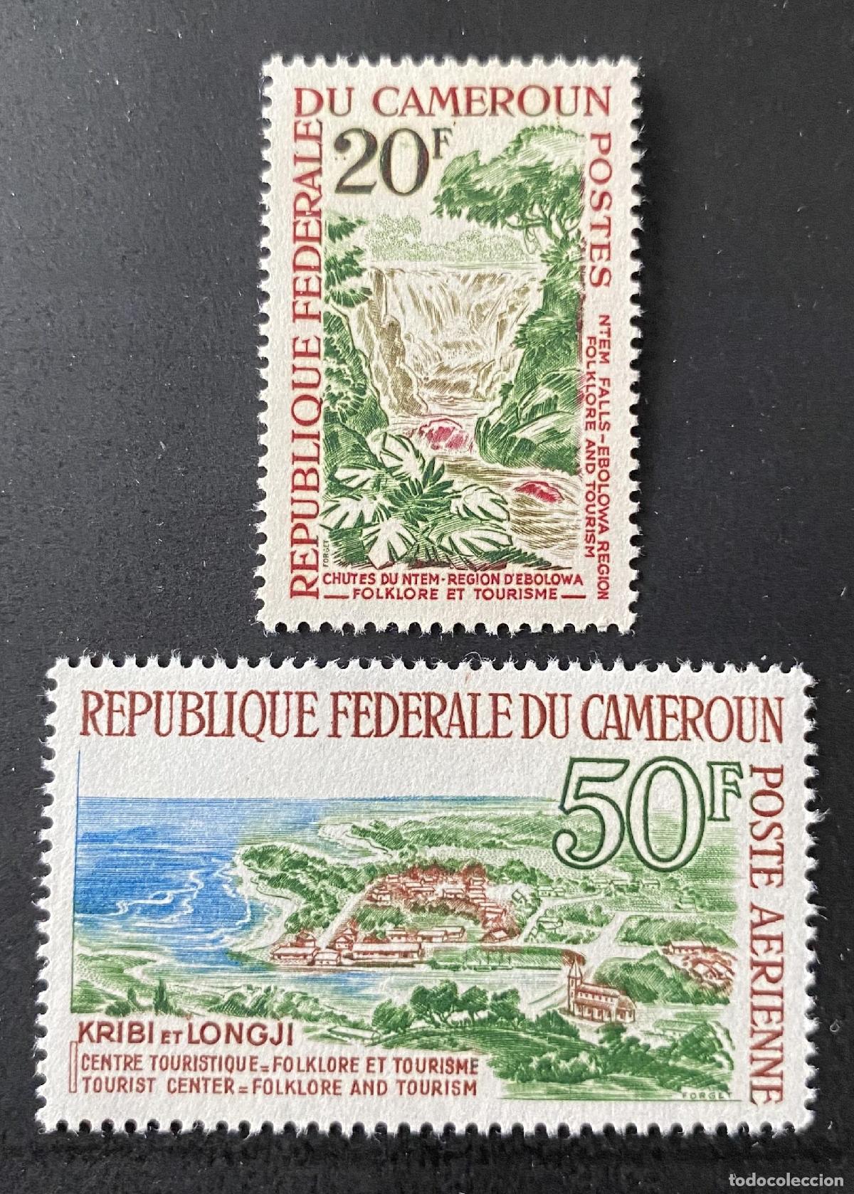 Briefmarken: Camer&uacute;n 1965 Mi. 413-414 cataratas Ntem Ebolowa Kribi Longji turismo