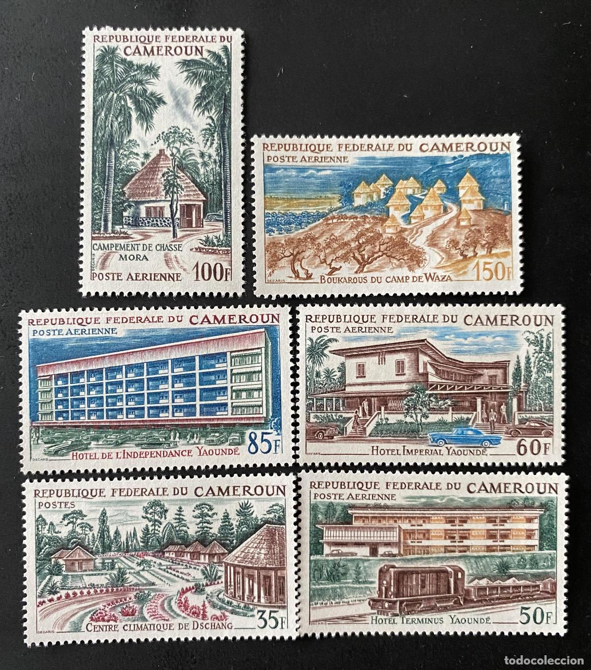 Sellos: Camer&uacute;n 1966 Mi. 469-74 Hoteles turismo Yaund&eacute; Mora Waza Dschang