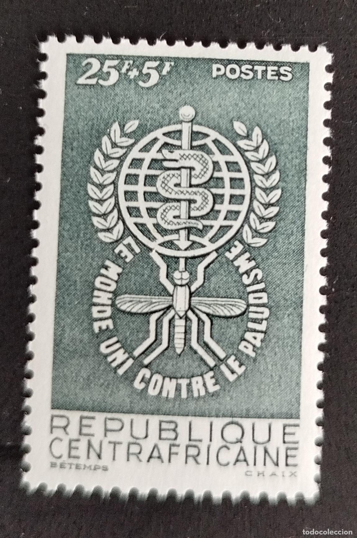 Sellos: Rep&uacute;blica Centroafricana 1962 Mi. 24 Paludismo mosquito OMS salud