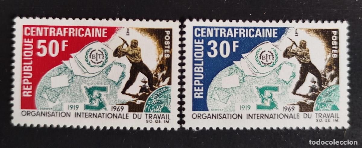 Sellos: Centro&aacute;frica 1969 Mi. 193-194 OIT Organizaci&oacute;n Internacional del Trabajo