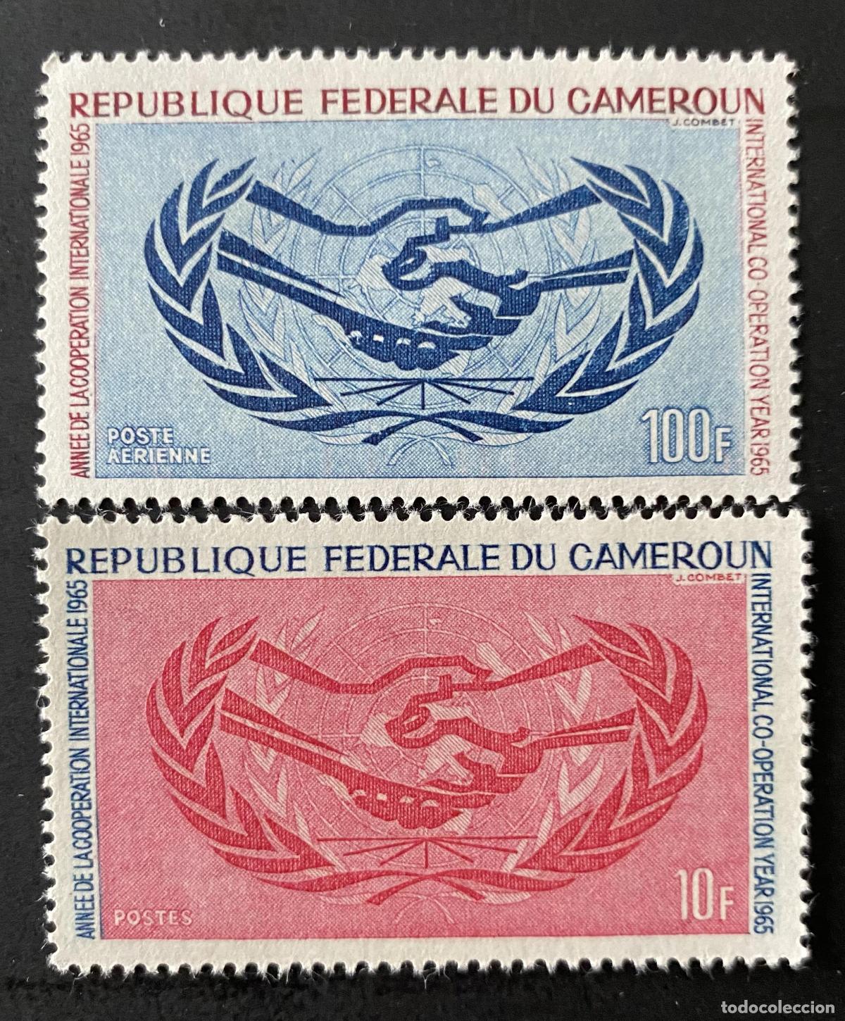 Sellos: Camer&uacute;n 1965 Mi. 438-439 A&ntilde;o Cooperaci&oacute;n Internacional ONU manos