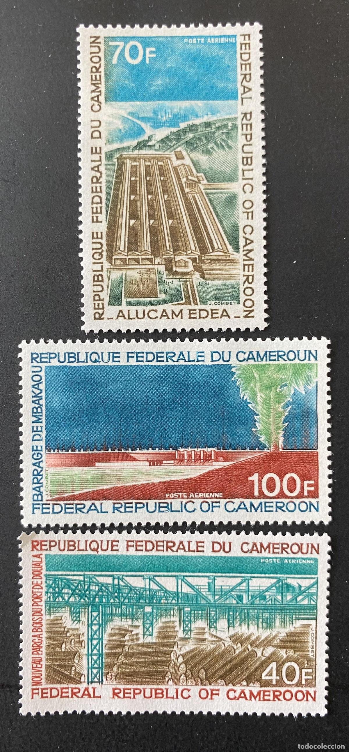 Francobolli: Camer&uacute;n 1971 Mi. 642-644 Alucam Edea presa Mbakaou puerto Douala