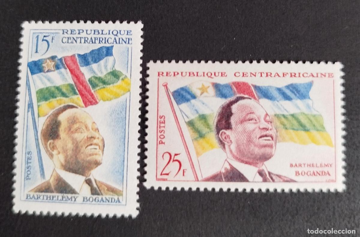 Briefmarken: Centro&aacute;frica 1959 Mi. 1-2 Boganda bandera nacional presidente