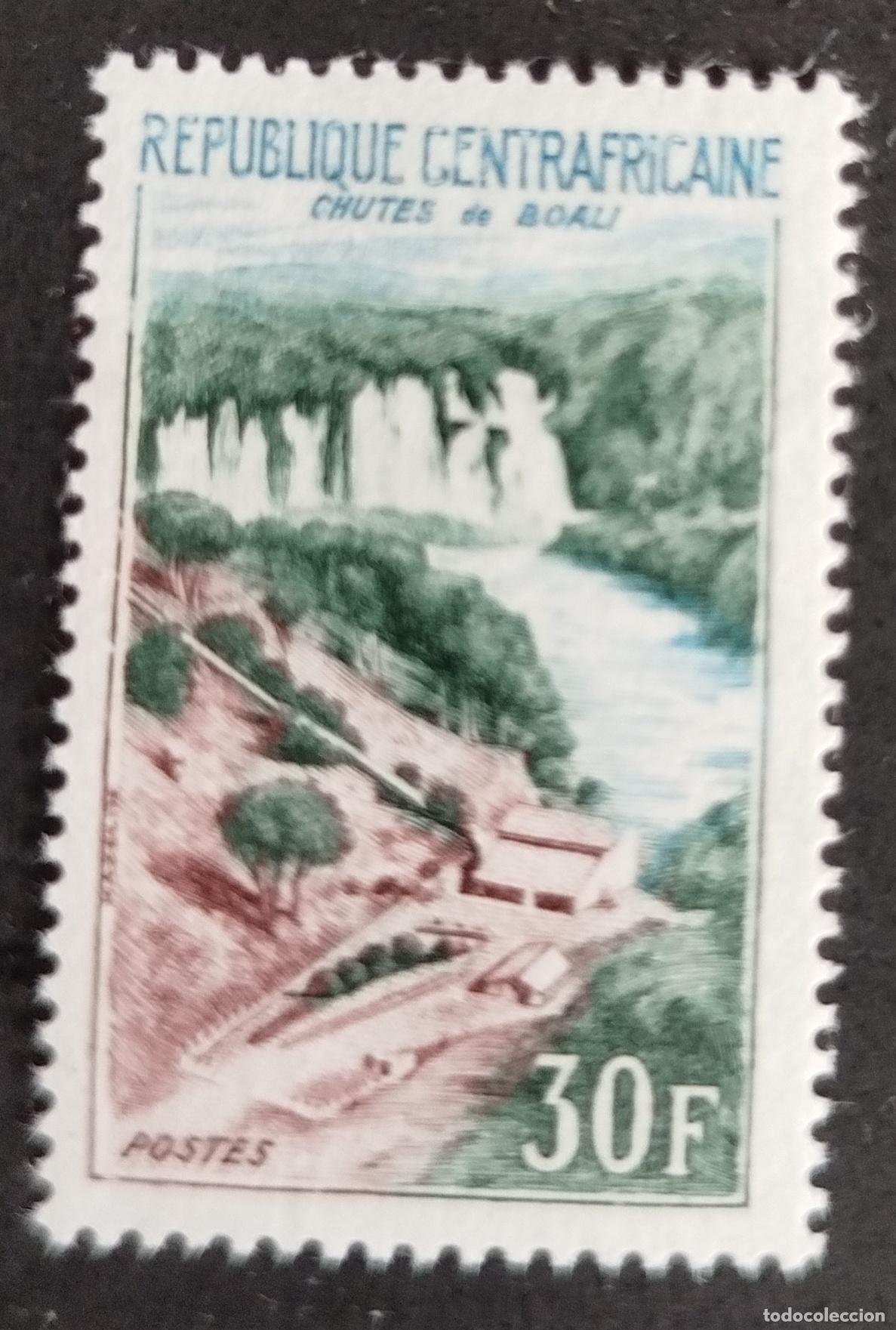 Timbres: Centro&aacute;frica 1963 Mi. 40 cascadas de Boali r&iacute;o paisaje