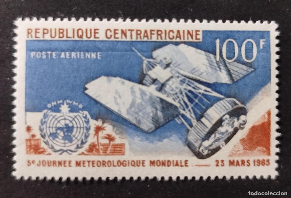 Sellos: Centro&aacute;frica 1965 Mi. 72 correo a&eacute;reo d&iacute;a meteorol&oacute;gico sat&eacute;lite