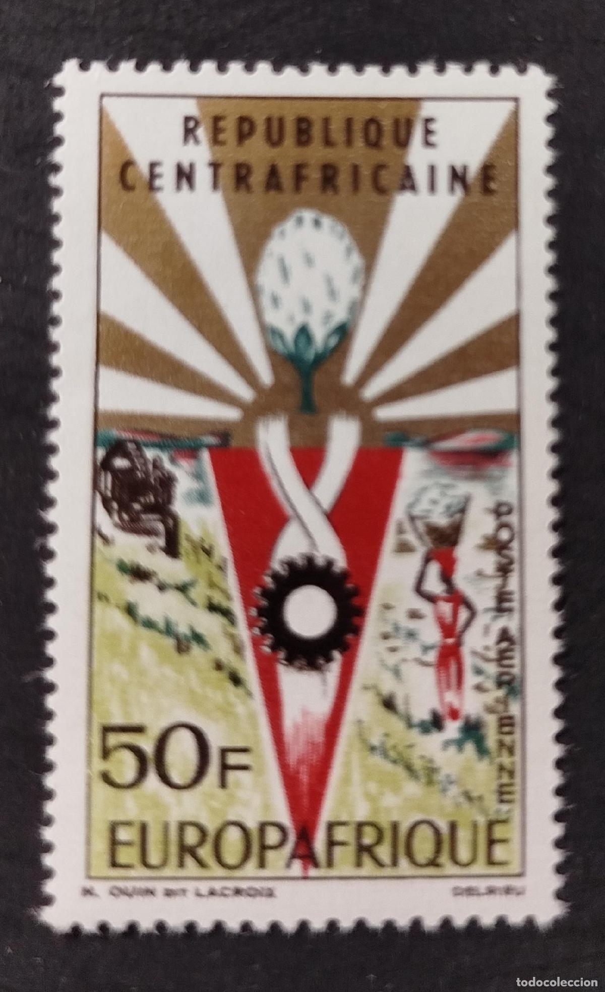 Stamps: Centro&aacute;frica 1966 Mi. 94 Europafrica cooperaci&oacute;n agricultura industria