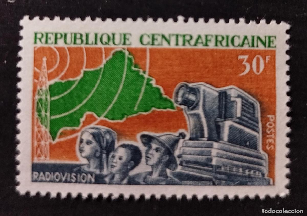 Sellos: Centro&aacute;frica 1967 Mi. 137 radiovisi&oacute;n telecomunicaciones antena c&aacute;mara