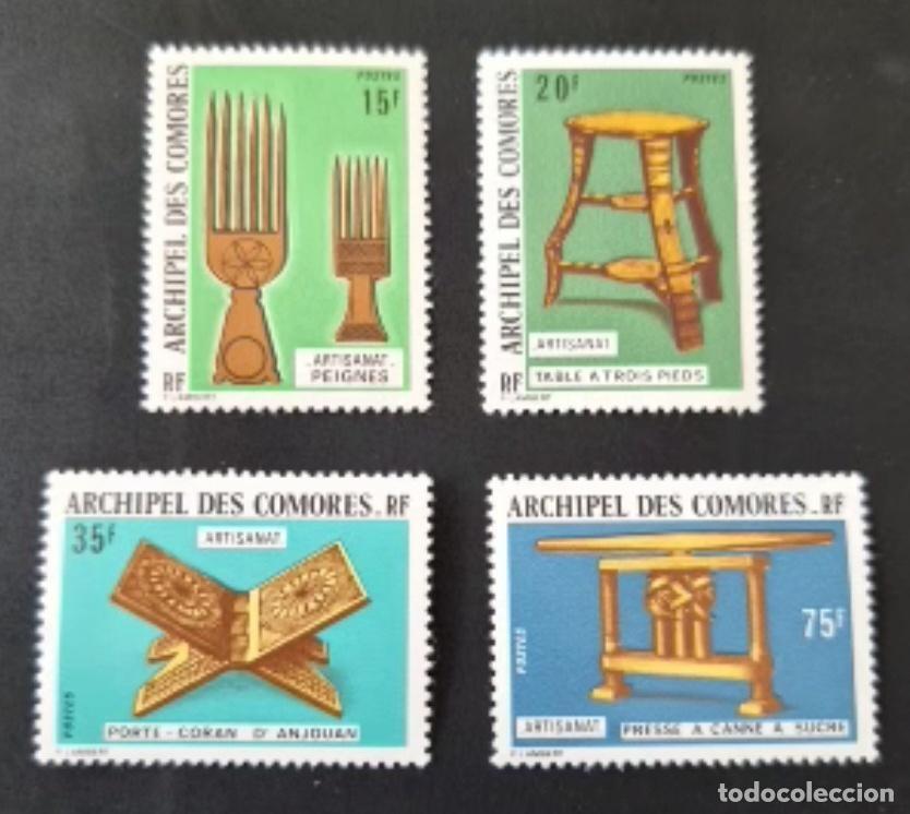 Sellos: Comoras 1974 Mi. 171-174 artesan&iacute;a peines porta-Cor&aacute;n prensa ca&ntilde;a