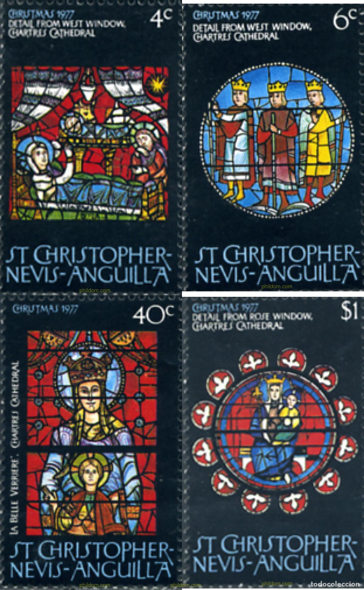 Sellos: 243438 MNH SAN CRISTOBAL-NEVIS-ANGUILLA 1977 NAVIDAD
