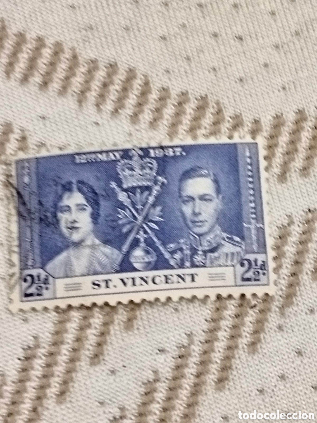 Sellos: Sello de la colonia Brit&aacute;nica de San Vicente coronaci&oacute;n del Rey Jorge Vl 1937