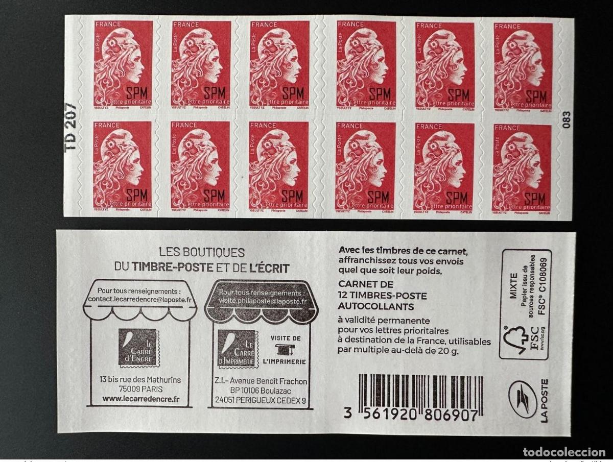 Sellos: Folleto SPM France 2022 MH Carnet 12 TP Marianne l'Engage&eacute; TD 207 Adhesivo 667ex