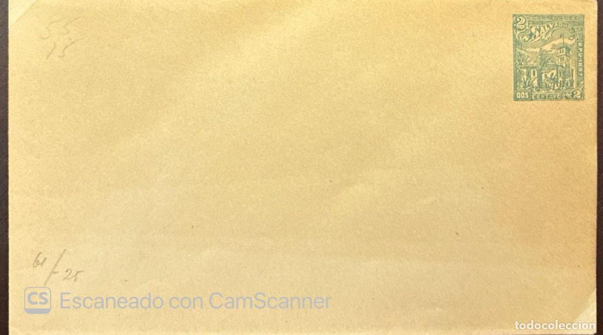 Sellos: O) 1897 EL SALVADOR, WHITE HOUSE 2 centavos green, POSTAL STATIONERY . UPU