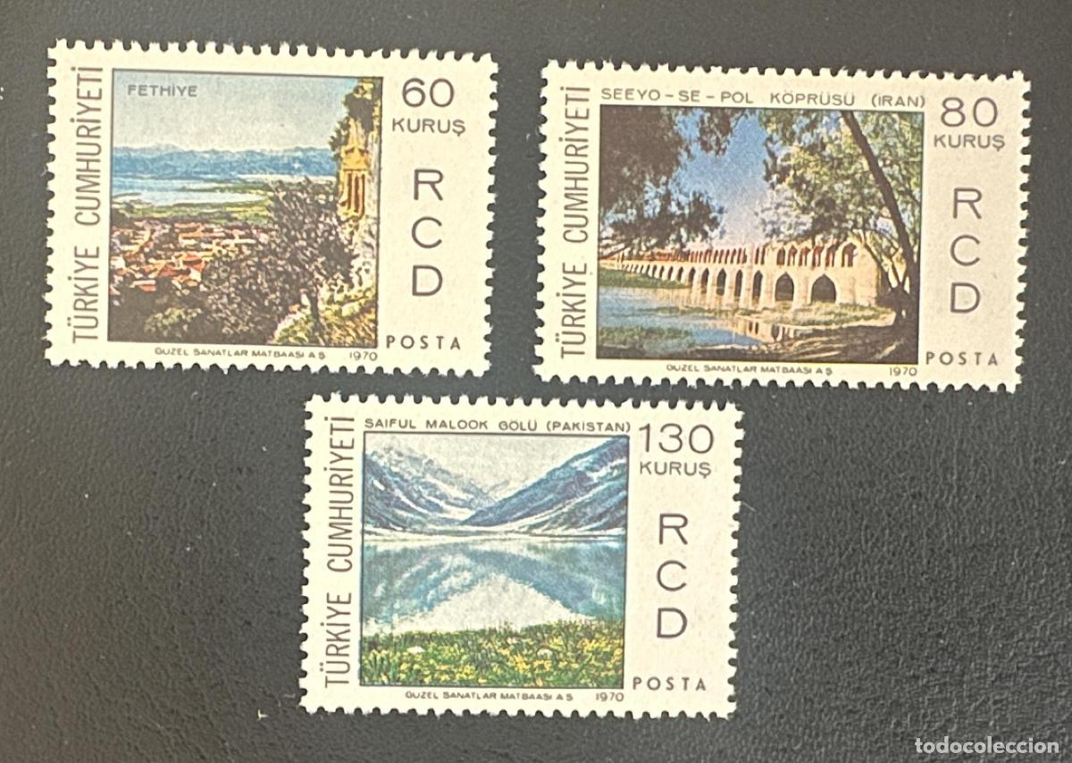 Sellos: Turqu&iacute;a 1970 Mi. 2186-2188 emisi&oacute;n conjunta RCD Fethiye Ir&aacute;n Pakist&aacute;n