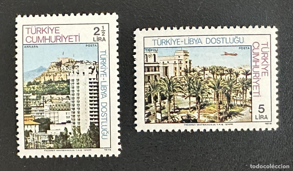 Sellos: Turqu&iacute;a 1978 Mi. 2461-2462 emisi&oacute;n conjunta Libia Ankara Tr&iacute;poli