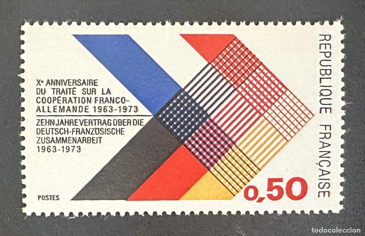 Sellos: Francia 1973 Mi. 1819 emisi&oacute;n conjunta tratado cooperaci&oacute;n franco-alemana