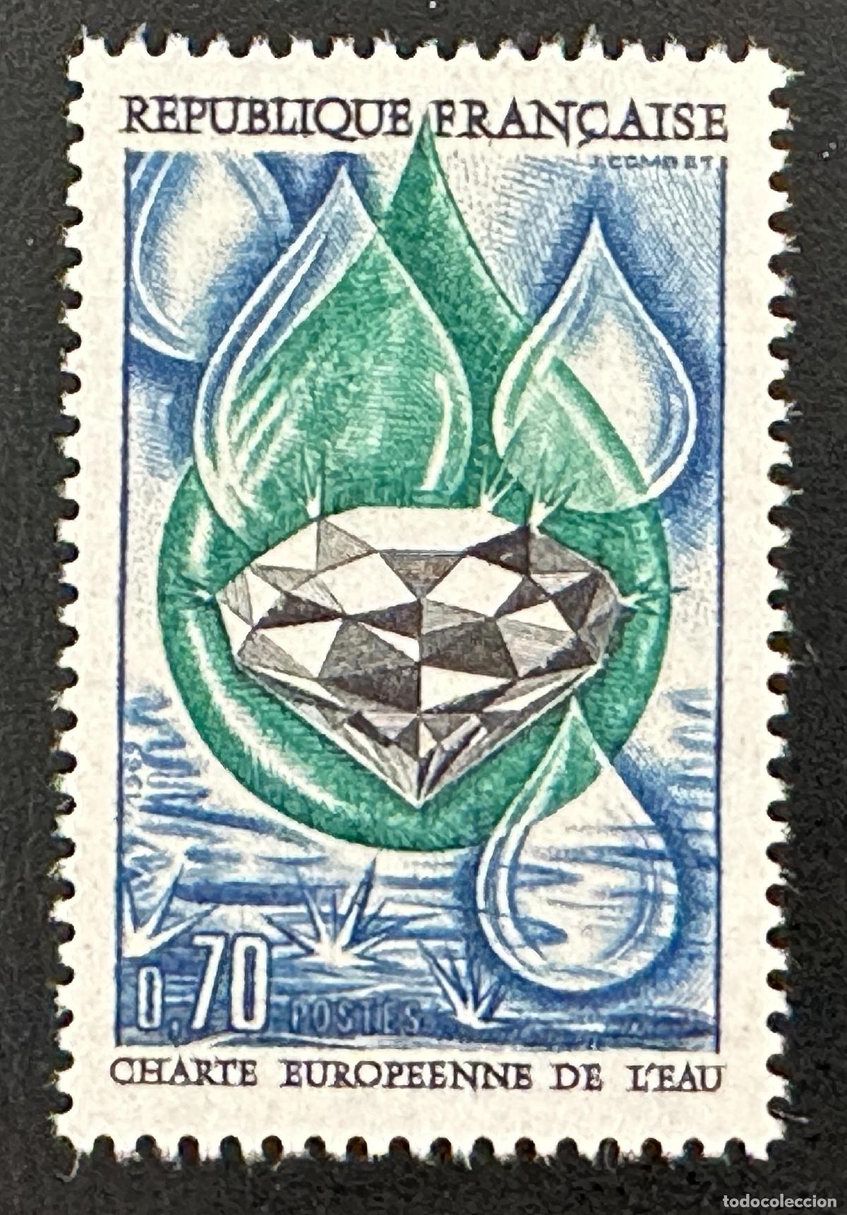 Sellos: Francia 1969 Mi. 1682 emisi&oacute;n conjunta Carta europea del agua diamante