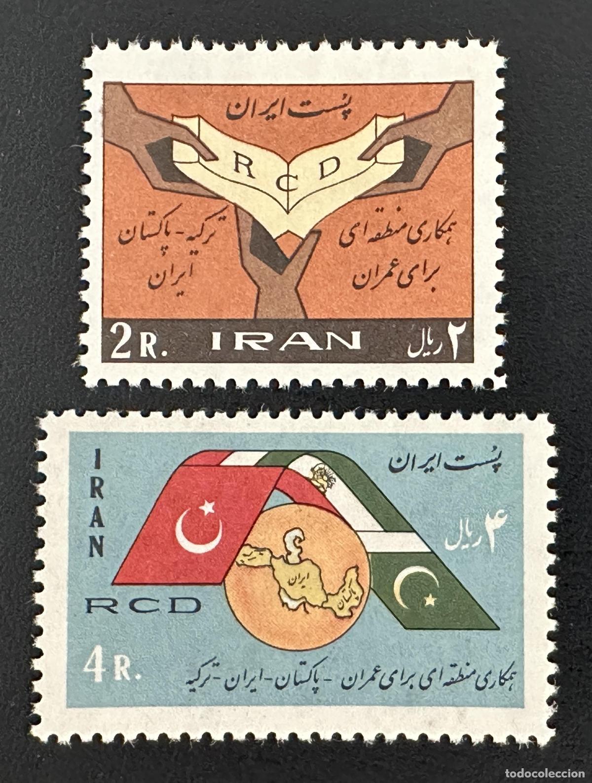 Timbres: Ir&aacute;n 1964 Mi. 1252-1253 emisi&oacute;n conjunta RCD cooperaci&oacute;n regional
