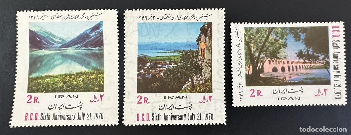 Briefmarken: Ir&aacute;n 1970 Mi. 1473-1475 emisi&oacute;n conjunta RCD 6&ordm; aniversario paisajes