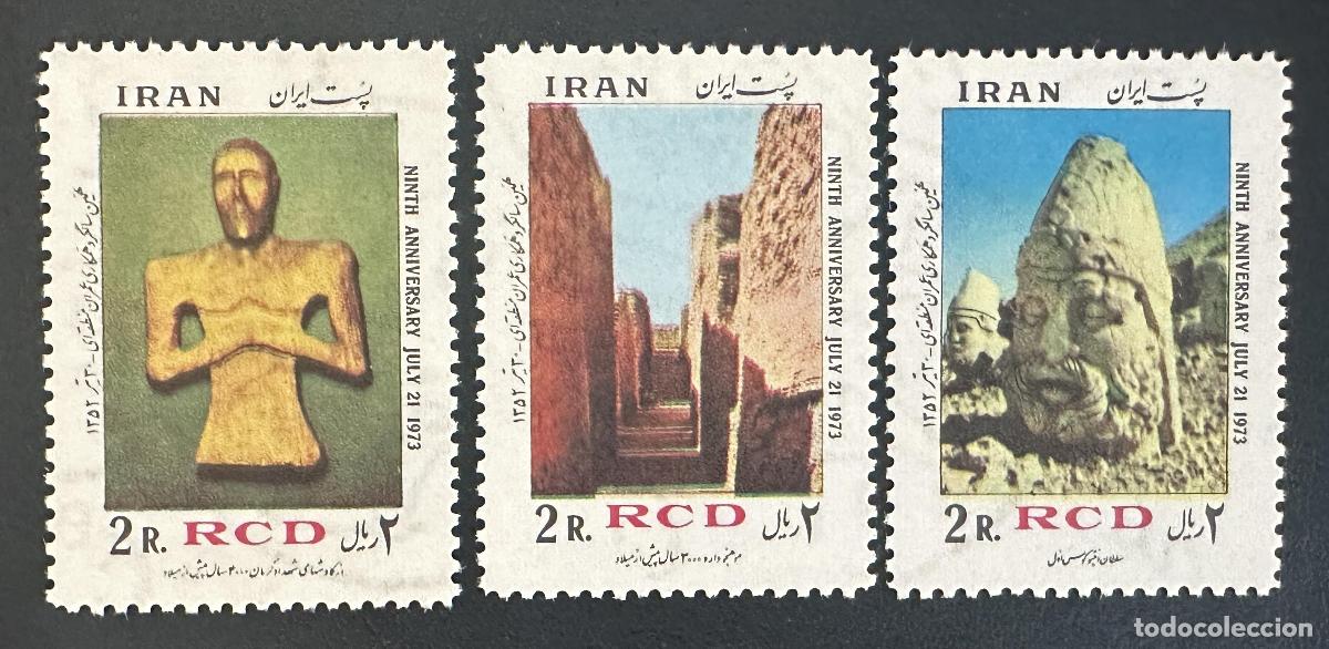 Briefmarken: Ir&aacute;n 1973 Mi. 1635-1637 emisi&oacute;n conjunta RCD arqueolog&iacute;a escultura