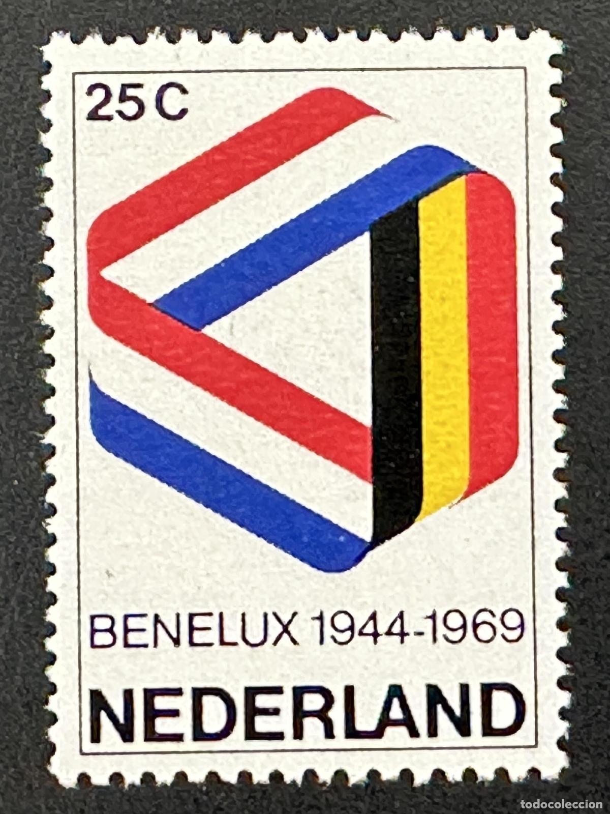 Briefmarken: Pa&iacute;ses Bajos 1969 Mi. 926 emisi&oacute;n Benelux 25 aniversario banderas