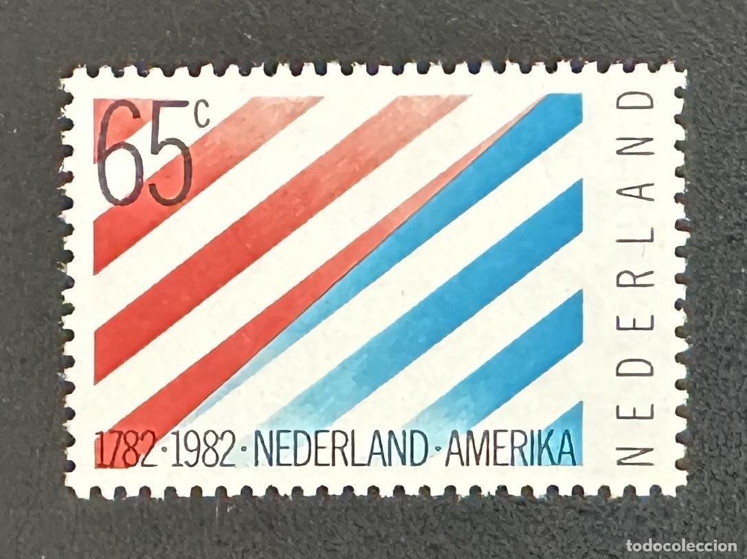 Stamps: Pa&iacute;ses Bajos 1982 Mi. 1208 emisi&oacute;n conjunta relaciones EEUU banderas
