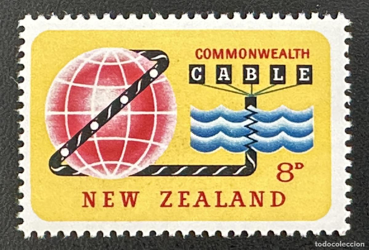 Sellos: Nueva Zelanda 1963 Mi. 430 emisi&oacute;n conjunta cable submarino globo