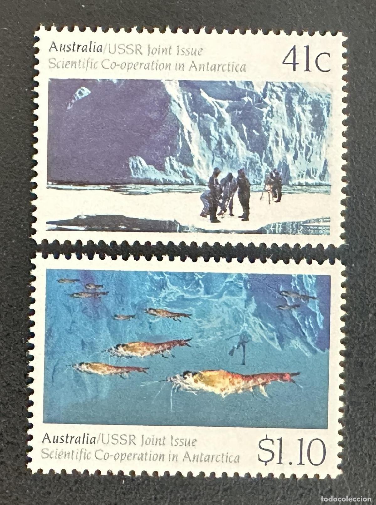 Selos: Australia 1990 Mi. 1215-1216 emisi&oacute;n conjunta URSS Ant&aacute;rtico krill