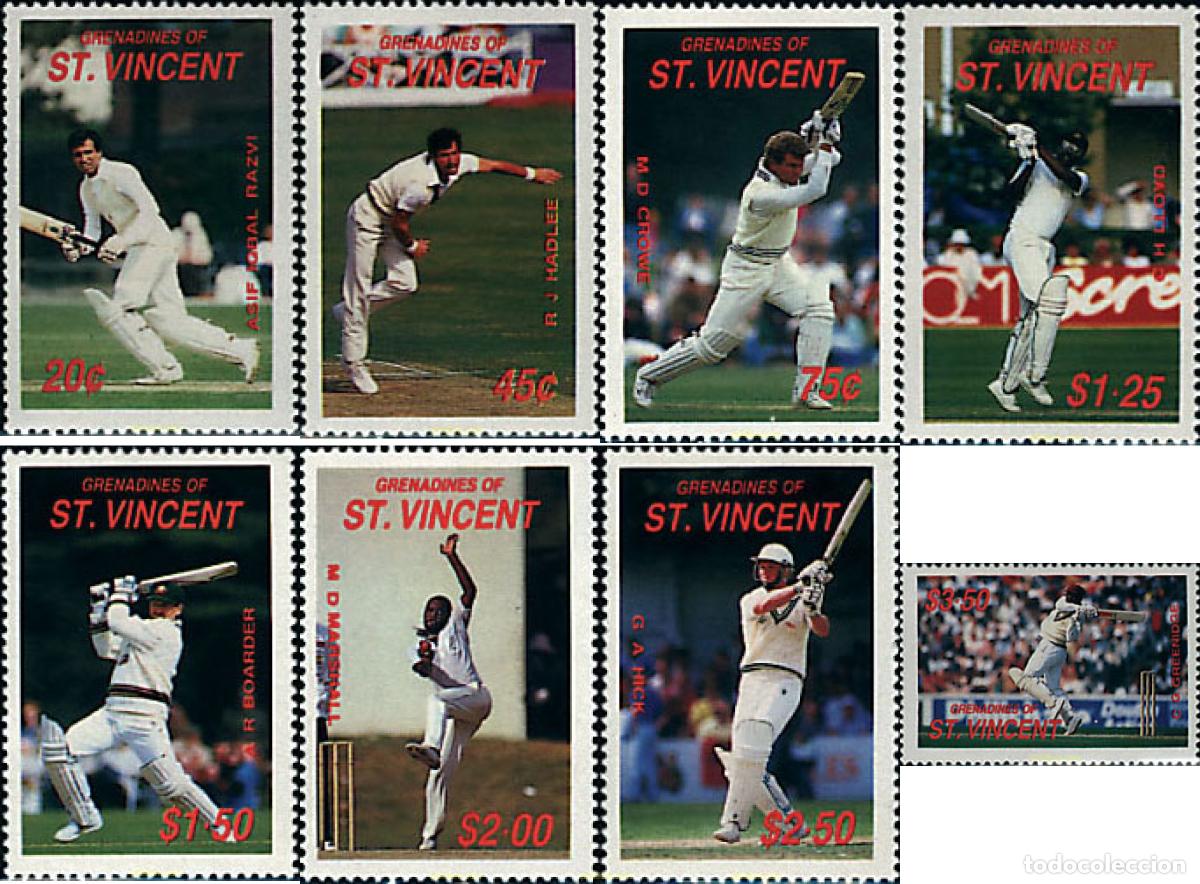 Sellos: 52700 MNH SAN VICENTE GRANADINAS 1988 JUGADORES DE CRICKET