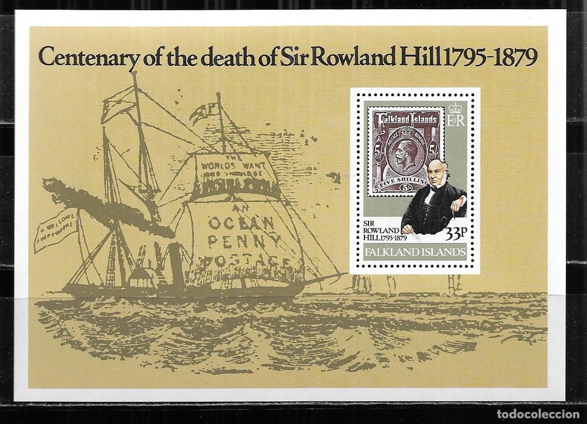 Sellos: FALKLAND ISLAS 1979, HOJA BLOQUE Ivert 2 - CENTENARIO DE LA MUERTE DE SIR ROWLAND HILL. MNH.