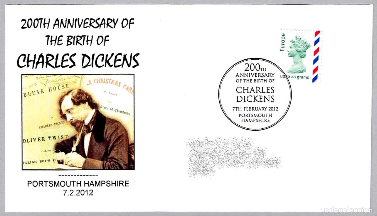 Sellos: Matasellos LITERATURA - 200 ANIV. NACIMIENTO CHARLES DICKENS. Portsmouth, Reino Unido, 2012