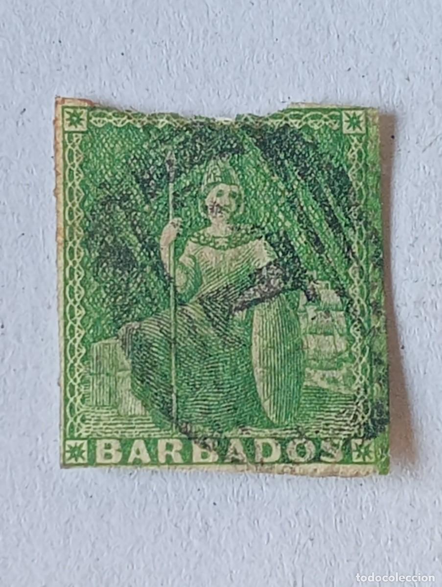 Sellos: SELLOS CLASICOS ANTIGUOS BARBADOS A&Ntilde;O 1857 NUMERO 4 RARISIMO