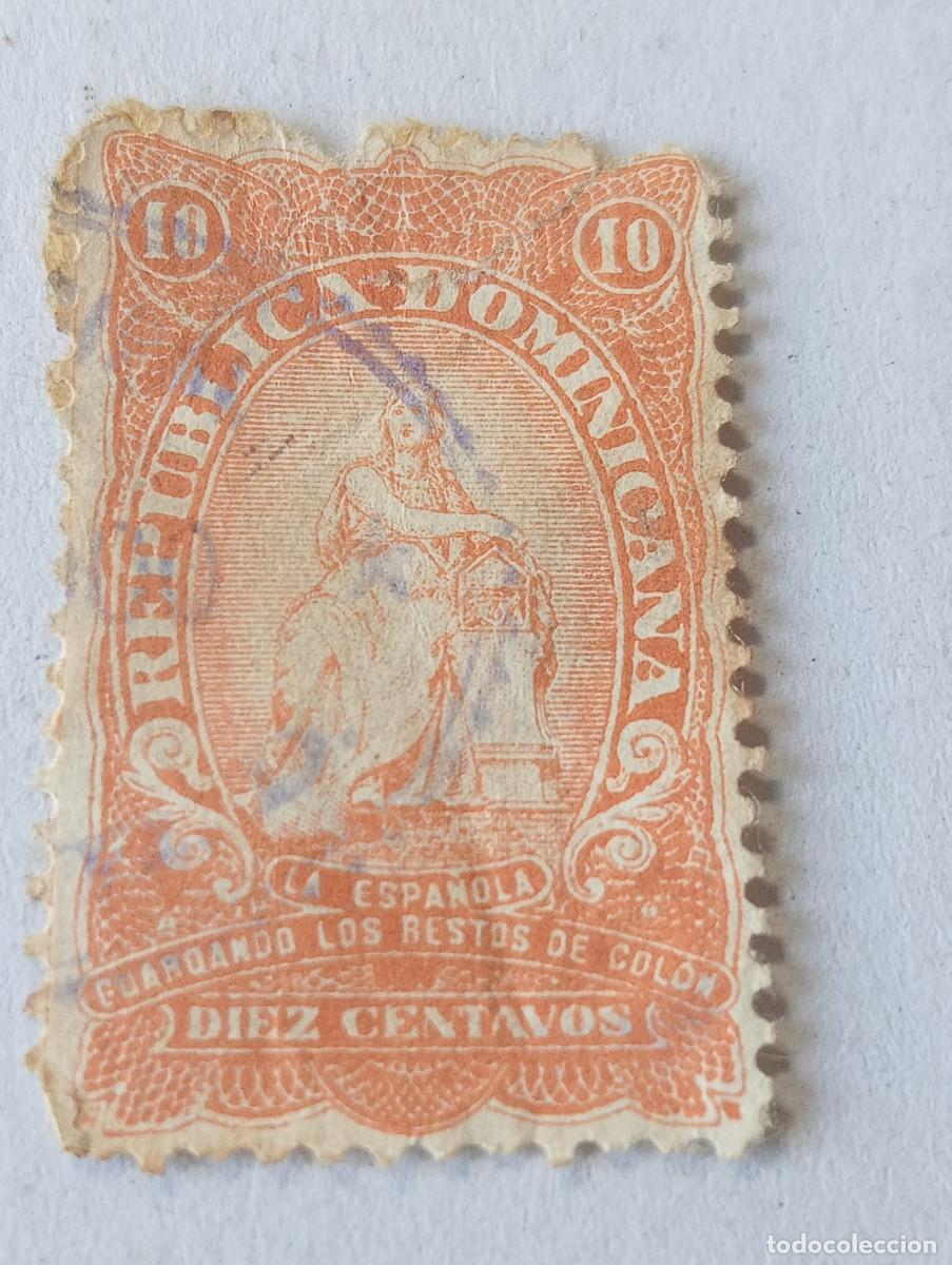 Sellos: SELLOS CLASICOS ANTIGUOS REPUBLICA DOMINICANA A&Ntilde;O 1899 NUMERO 86 TUMBA DE CRISTOBAL COLON