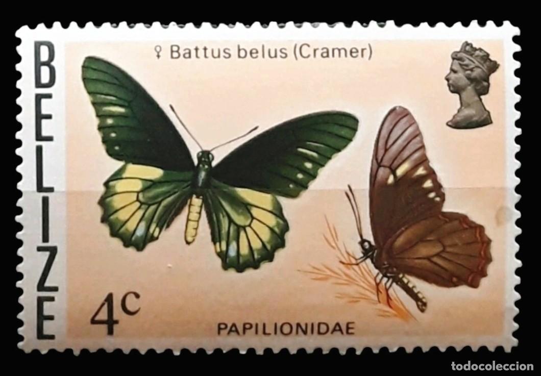 Sellos: BELICE 1974 -1978 Mariposas. YVERT: 339. NUEVO - MNH.
