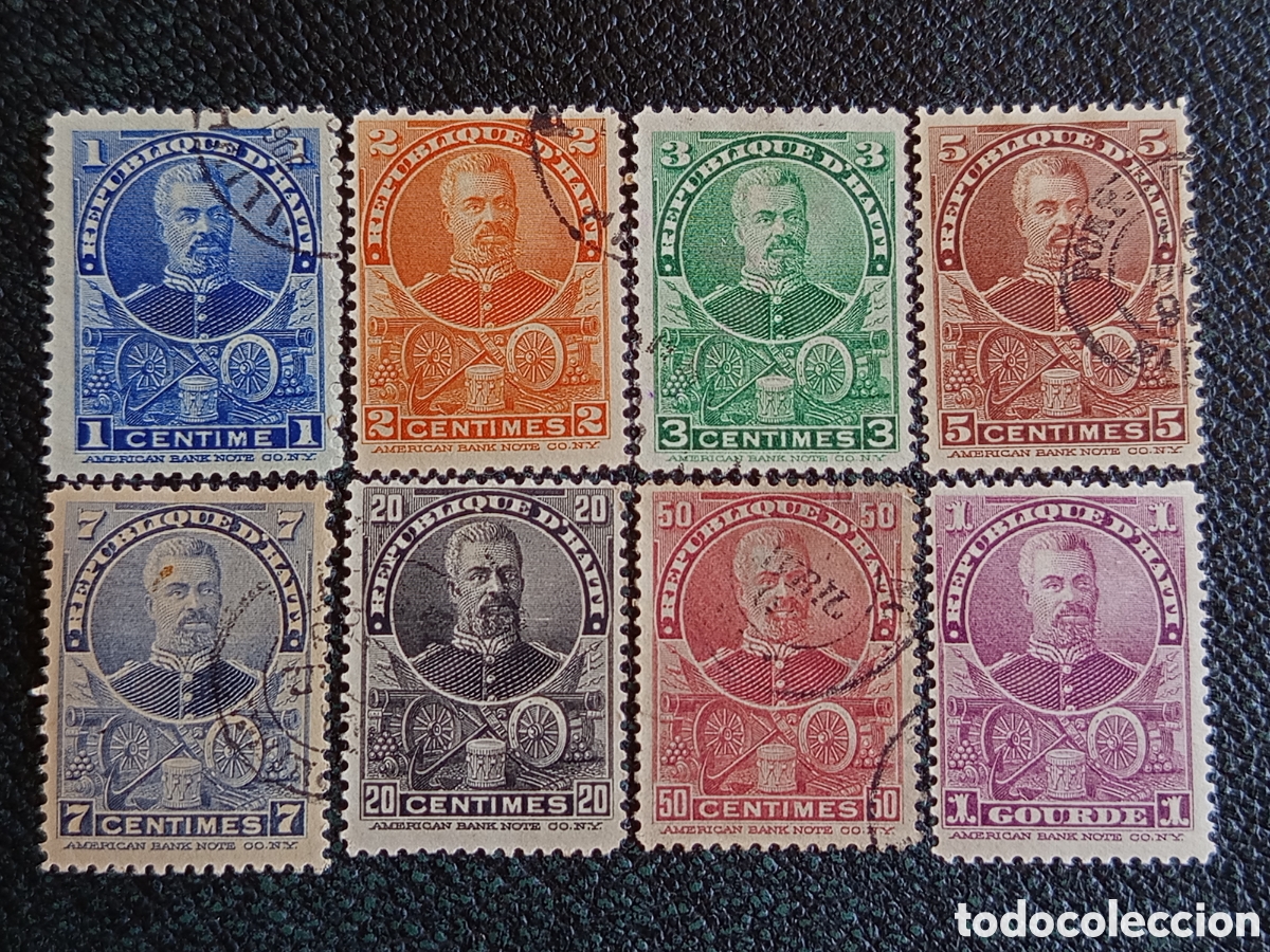 Sellos: Lote 8 Sellos Hait&iacute; 1898 Presidente Simon Sam Serie Completa (Scott 52/59)