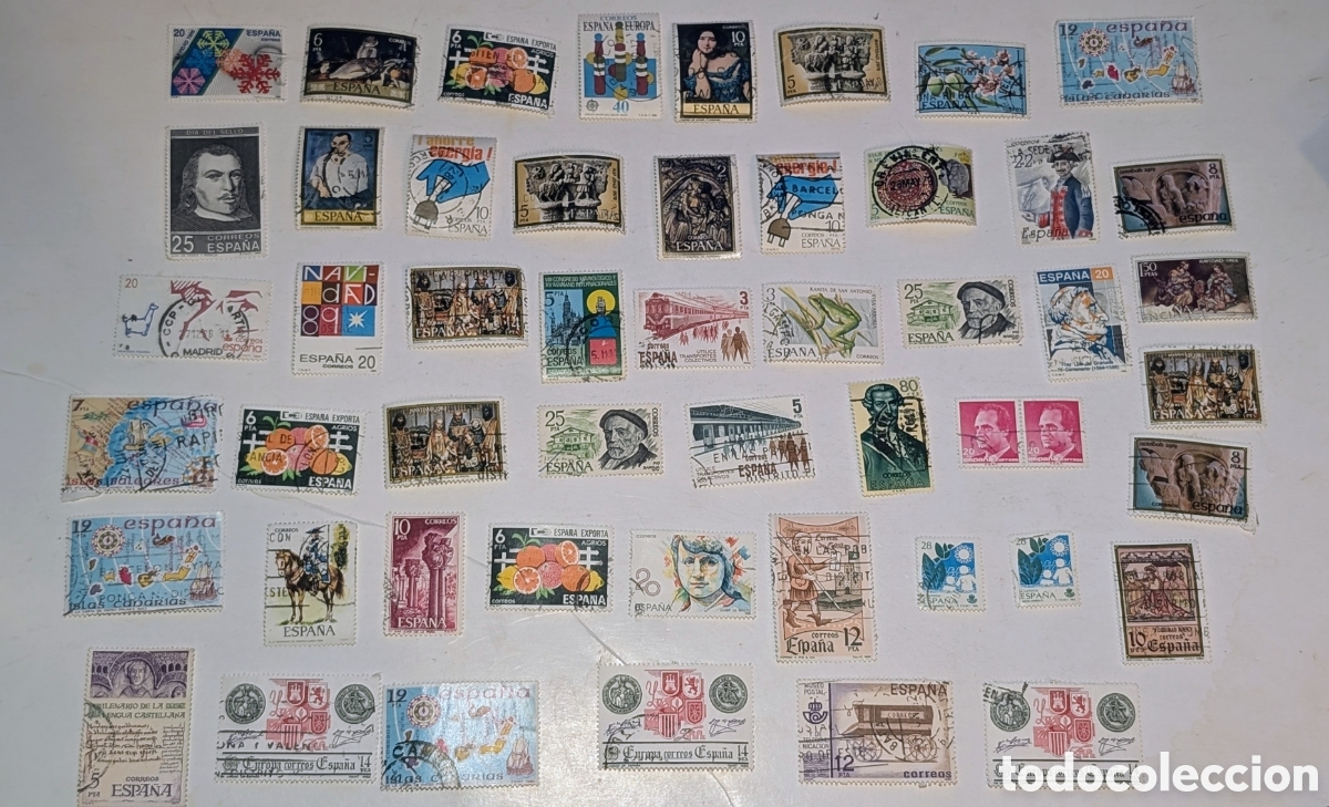 Sellos: Lote 50 Sellos Antiguos de Espa&ntilde;a &ndash; Correos &ndash; Colecci&oacute;n Filat&eacute;lica Variada