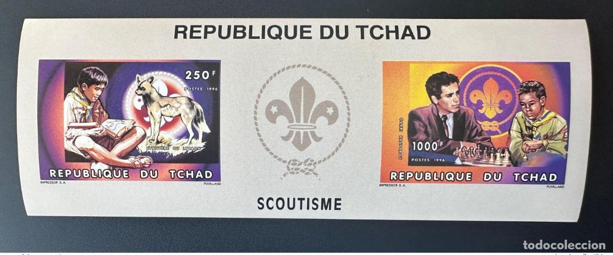 Sellos: Chad 1996 Mi. Bl. 258 B IMPERF ND Scouting Scouts Chess Schach Kasparov